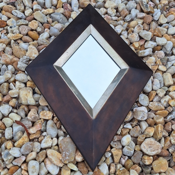 Mirror Wall Hanging Decor Rustic Metal Frame Vintage Modern Industrial Triangle - Picture 16 of 16